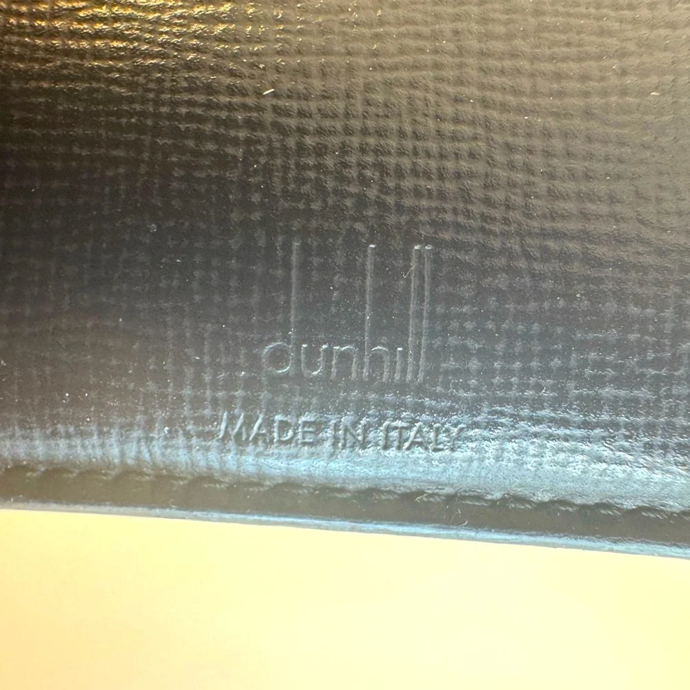 Dunhill Bifold Wallet Black Leather W Embossed Logo & Coin Pouch AUTHENTIC EUC - Picture 12 of 16